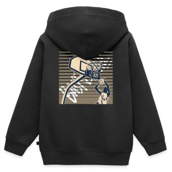Basketball Basketballer - Kinder Premium Organic Zip Hoodie - Schwarz - Hinten - AI Model Kid Male (0cm)