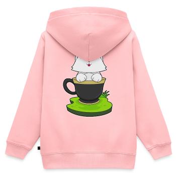 Coupe Cat - Sweat Premium à capuche zippé enfant bio - rose - Dos - AI Model Kid Female (0cm)