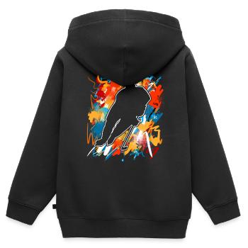Eishockey  - Kinder Premium Organic Zip Hoodie - Schwarz - Hinten - AI Model Kid Male (0cm)