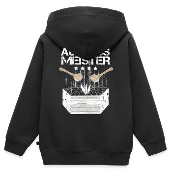 Sauna Aufguss Meister - Kinder Premium Organic Zip Hoodie - Schwarz - Hinten - AI Model Kid Male (0cm)
