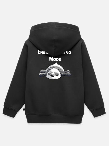 Träumender Panda Bär - Kinder Premium Organic Zip Hoodie - Schwarz