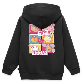 Peppa Wutz, Pedro, Molly, Luisa, Luzie & Emily - Kinder Premium Organic Zip Hoodie - Schwarz - Hinten - AI Model Kid Male (0cm)