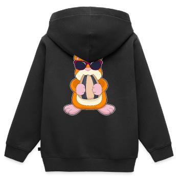 Hamster Samen - Kinder Premium Organic Zip Hoodie - Schwarz - Hinten - AI Model Kid Male (0cm)