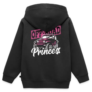 Off-Road Princess Offroading Off-Roading - Kinder Premium Organic Zip Hoodie - Schwarz - Hinten - AI Model Kid Male (0cm)