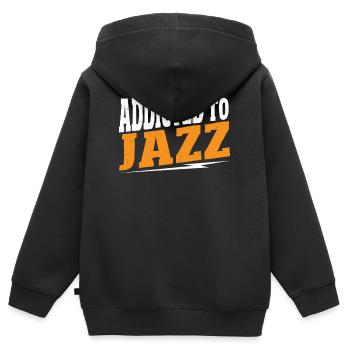 Accro au jazz jazz musique jazz jazz auditeur - Sweat Premium à capuche zippé enfant bio - noir - Dos - AI Model Kid Male (0cm)