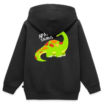 Apatosaurus Dinosaure Brontosaure Dino - Sweat Premium à capuche zippé enfant bio - noir - Dos - AI Model Kid Male (0cm)