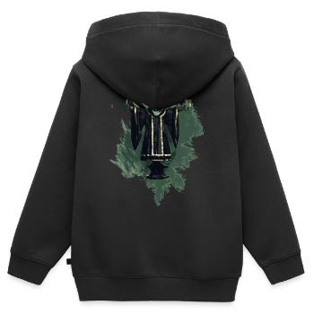 München retro look stylish - Kinder Premium Organic Zip Hoodie - Schwarz - Hinten - AI Model Kid Male (0cm)