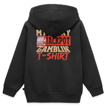 Ma machine à sous porte-bonheur Lucky Jackpot Gamblin' T-shirt - Sweat Premium à capuche zippé enfant bio - noir - Dos - AI Model Kid Male (0cm)