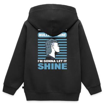 Ce petit mulet à moi, je vais le laisser briller - Sweat Premium à capuche zippé enfant bio - noir - Dos - AI Model Kid Male (0cm)