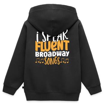 Broadway Musical Lover Musical Theater - Sweat Premium à capuche zippé enfant bio - noir - Dos - AI Model Kid Male (0cm)