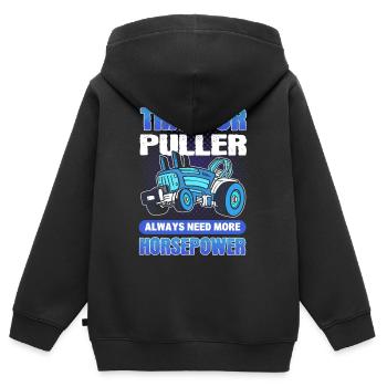 Tractor ziehen Traktor ziehen Traktorziehen Truck - Kinder Premium Organic Zip Hoodie - Schwarz - Hinten - AI Model Kid Male (0cm)