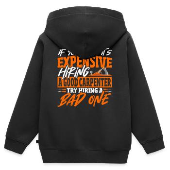 Schreiner Schreinerei Handwerker Werkzeug - Kinder Premium Organic Zip Hoodie - Schwarz - Hinten - AI Model Kid Male (0cm)