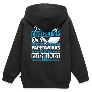 Psychologist Psychology Psych Therapist - Kids Premium Organic Zip-up Hoodie - black - Back - AI Model Kid Male (0cm)
