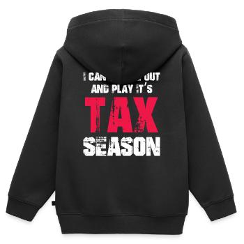 Saison des impôts Gag du comptable CPA - Sweat Premium à capuche zippé enfant bio - noir - Dos - AI Model Kid Male (0cm)