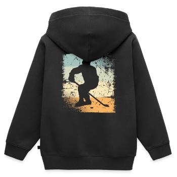 Eishockey  - Kinder Premium Organic Zip Hoodie - Schwarz - Hinten - AI Model Kid Male (0cm)
