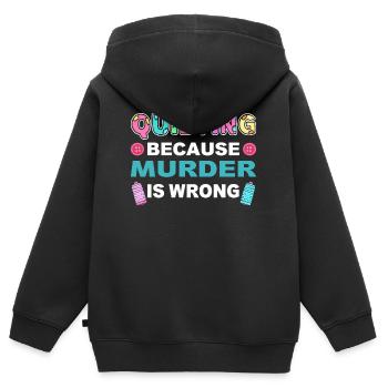 Stepparbeiten Steppen Nähen Näherin Handquilten - Kinder Premium Organic Zip Hoodie - Schwarz - Hinten - AI Model Kid Male (0cm)