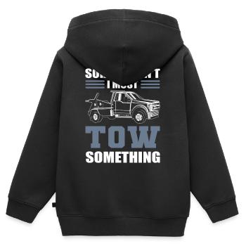 Sorry I Can't I Must Tow Something Tow Truck - Kinder Premium Organic Zip Hoodie - Schwarz - Hinten - AI Model Kid Male (0cm)