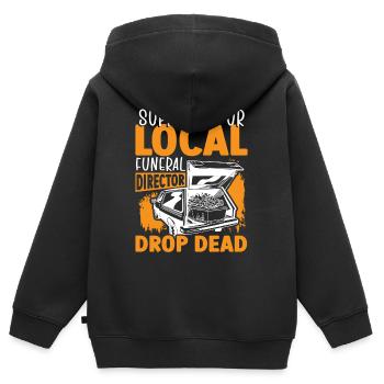 Bestattungsunternehmer Bestatter Leichenschauhaus - Kinder Premium Organic Zip Hoodie - Schwarz - Hinten - AI Model Kid Male (0cm)