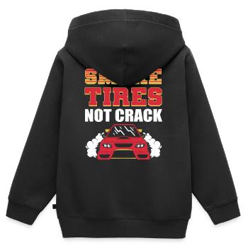 Dérive Course de voitures à la dérive Burnout extrêmes - Sweat Premium à capuche zippé enfant bio - noir - Dos - AI Model Kid Male (0cm)
