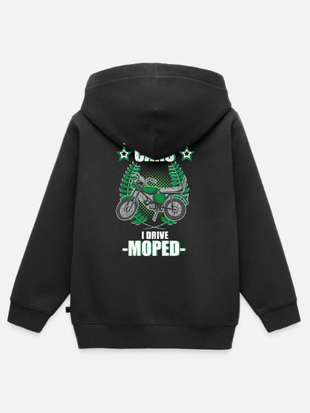 Moped Mopedfahrer Mofa Retro Zweitakt Spruch - Kinder Premium Organic Zip Hoodie - Schwarz
