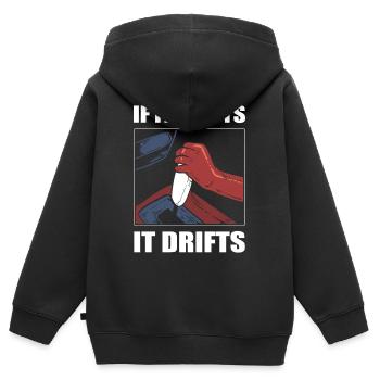 Driftende Driften Autorennen Drift Rennwagen - Kinder Premium Organic Zip Hoodie - Schwarz - Hinten - AI Model Kid Male (0cm)