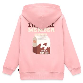 Milchschokolade Schokoladenmilch Milchshake Schoko - Kinder Premium Organic Zip Hoodie - Rosa - Hinten - AI Model Kid Female (0cm)
