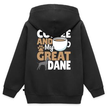 Grands Dague Chiens amoureux des chiens - Sweat Premium à capuche zippé enfant bio - noir - Dos - AI Model Kid Male (0cm)