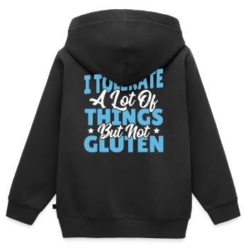 Sans gluten Sans gluten Sans gluten Céréales diététiques sans gluten - Sweat Premium à capuche zippé enfant bio - noir - Dos - AI Model Kid Male (0cm)