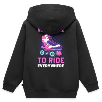 Roller Skating Roller Derby Roller Skating Sports - Sweat Premium à capuche zippé enfant bio - noir - Dos - AI Model Kid Male (0cm)