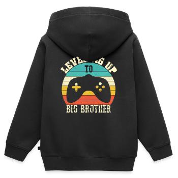 Aufstieg zum Big Brother - Kinder Premium Organic Zip Hoodie - Schwarz - Hinten - AI Model Kid Male (0cm)
