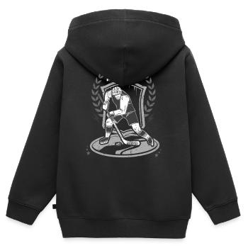 Eishockey - Kinder Premium Organic Zip Hoodie - Schwarz - Hinten - AI Model Kid Male (0cm)