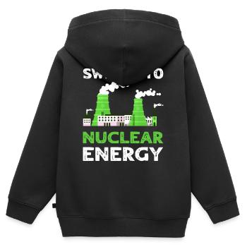 Erneuerbare Energie Erneuerbare Energie Big Fan - Kinder Premium Organic Zip Hoodie - Schwarz - Hinten - AI Model Kid Male (0cm)