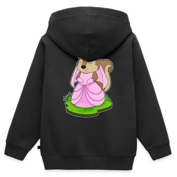 Eichhörnchen Braut Schleier Hochzeit - Kinder Premium Organic Zip Hoodie - Schwarz - Hinten - AI Model Kid Male (0cm)