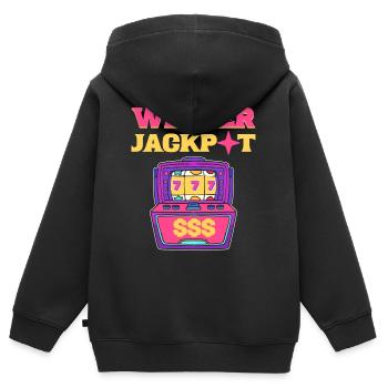 Machine à sous Machines à sous Machine à sous Machine à sous - Sweat Premium à capuche zippé enfant bio - noir - Dos - AI Model Kid Male (0cm)