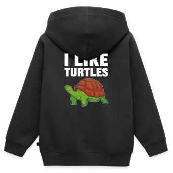 I like Turtles Sea Turtle - Kinder Premium Organic Zip Hoodie - Schwarz - Hinten - AI Model Kid Male (0cm)