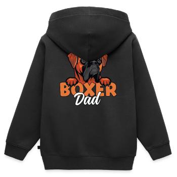 Boxer Vater Hund Liebhaber Boxer Hund Vater Boxer Hund - Kinder Premium Organic Zip Hoodie - Schwarz - Hinten - AI Model Kid Male (0cm)