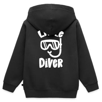 Junior Diver Junior Diver Baby Diving - Sweat Premium à capuche zippé enfant bio - noir - Dos - AI Model Kid Male (0cm)