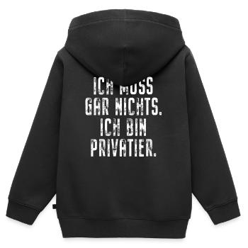 Privatier Ich Muss Gar Nichts Unternehmer Freiheit - Kinder Premium Organic Zip Hoodie - Schwarz - Hinten - AI Model Kid Male (0cm)