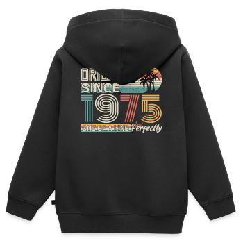1975 Jubiläum 1975 geboren 1975 Jubiläum - Kinder Premium Organic Zip Hoodie - Schwarz - Hinten - AI Model Kid Male (0cm)
