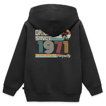 1971 Geburtstag 1971 geboren 1971 Jubiläum - Kinder Premium Organic Zip Hoodie - Schwarz - Hinten - AI Model Kid Male (0cm)