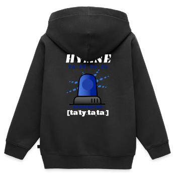 Blaulicht Sirene die neue Hymne - Kinder Premium Organic Zip Hoodie - Schwarz - Hinten - AI Model Kid Male (0cm)