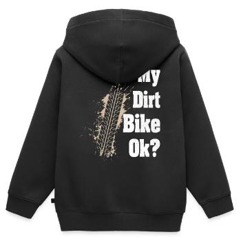 Ist mein Dirtbike in Ordnung? - Kinder Premium Organic Zip Hoodie - Schwarz - Hinten - AI Model Kid Male (0cm)