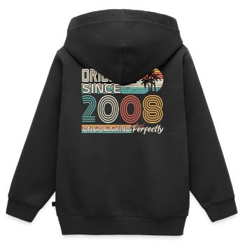 1998 Jubiläum 1998 geboren 1998 Jubiläum - Kinder Premium Organic Zip Hoodie - Schwarz - Hinten - AI Model Kid Male (0cm)