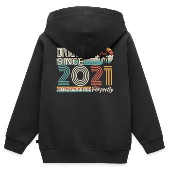 2021 Jubiläum 2021 geboren 2021 Jubiläum - Kinder Premium Organic Zip Hoodie - Schwarz - Hinten - AI Model Kid Male (0cm)