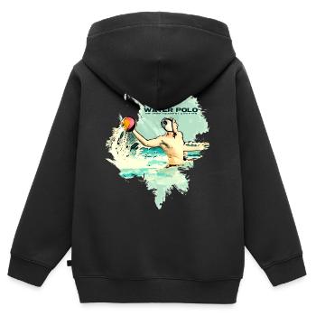 Wasserball - Die härtesten Sportler - Kinder Premium Organic Zip Hoodie - Schwarz - Hinten - AI Model Kid Male (0cm)
