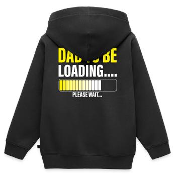 herren vater zu sein laden bitte warten lustiger neuer vater - Kinder Premium Organic Zip Hoodie - Schwarz - Hinten - AI Model Kid Male (0cm)