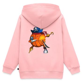 Pirate basketball with hook and eye patch kids - Kids Premium Organic Zip-up Hoodie - rose - Back - AI Model Kid Female (0cm)
