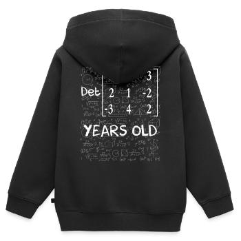 61e anniversaire 61 ans déterminant de matrice - Sweat Premium à capuche zippé enfant bio - noir - Dos - AI Model Kid Male (0cm)
