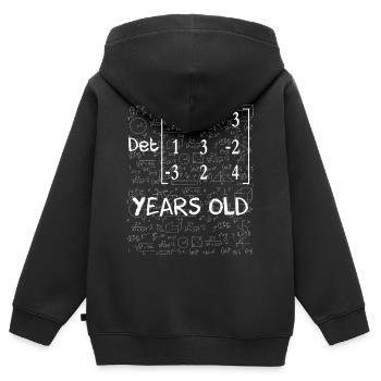 63e anniversaire 63 ans déterminant de matrice - Sweat Premium à capuche zippé enfant bio - noir - Dos - AI Model Kid Male (0cm)