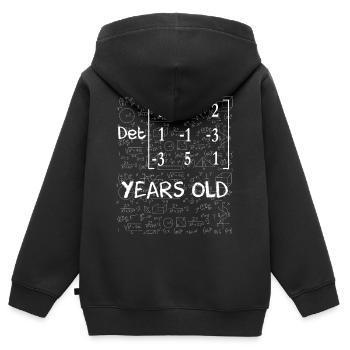 62e anniversaire 62 ans déterminant de matrice - Sweat Premium à capuche zippé enfant bio - noir - Dos - AI Model Kid Male (0cm)